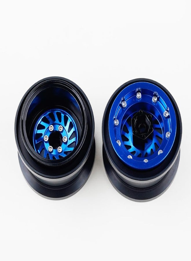 DJX TRX4MT Wheel Rims Aluminum Deep Dish Wheels for 1/18 Traxxas TRX-4MT F-150 K10 RC Monster Truck Upgrade Parts(Blue) - Image 3